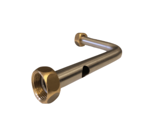 Obráběné kovové díly | ohýbaná mosazná trubka | se závitovými koncovkami | vyrobená na CNC ohýbačce