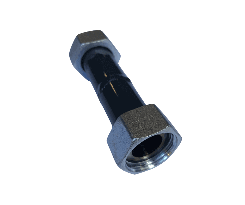 Obráběné kovové díly | Lakovaný ocelový díl se závitovými maticemi | CNC obráběná kovová součástka pro montážní a strojírenské aplikace | Zakázková kovovýroba