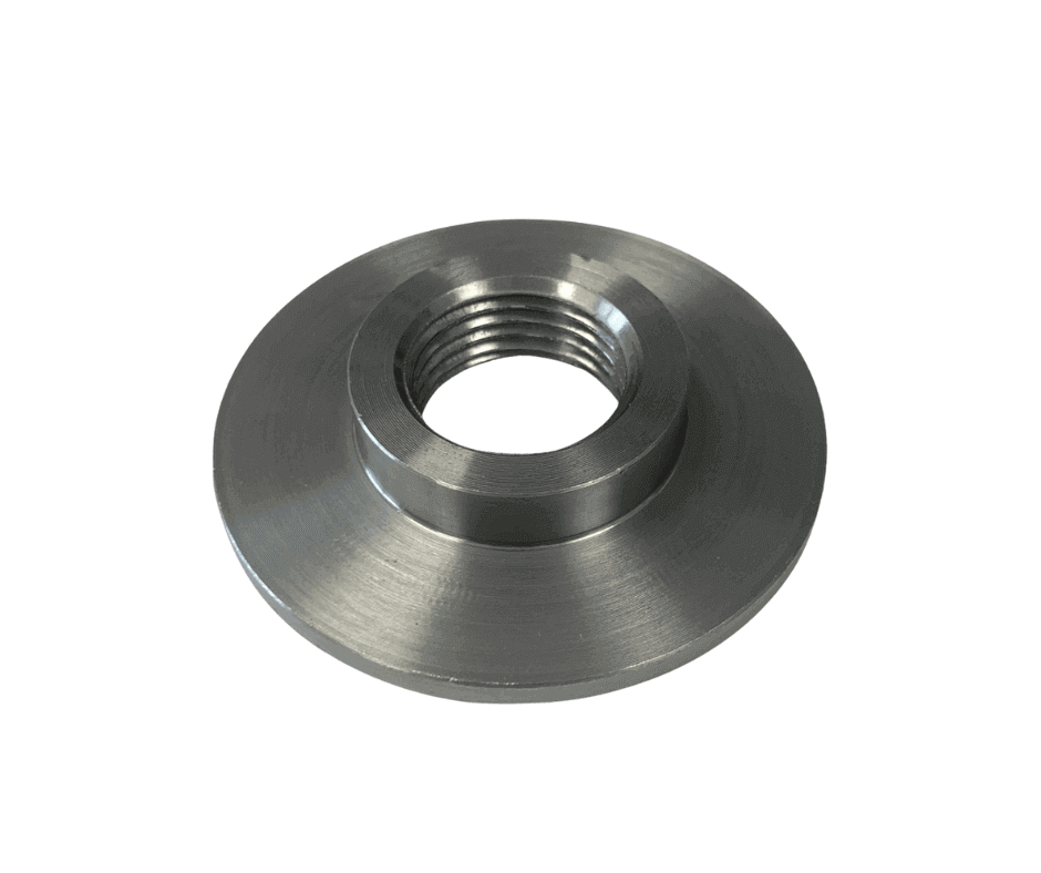 Obráběné kovové díly | Soustružená ocelová příruba s vnitřním závitem | CNC přesně opracovaná spojovací součástka pro průmyslové použití | Zakázková kovovýroba
