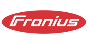 Logo společnosti Fronius, výrobce svařovací techniky pro strojírenskou výrobu.