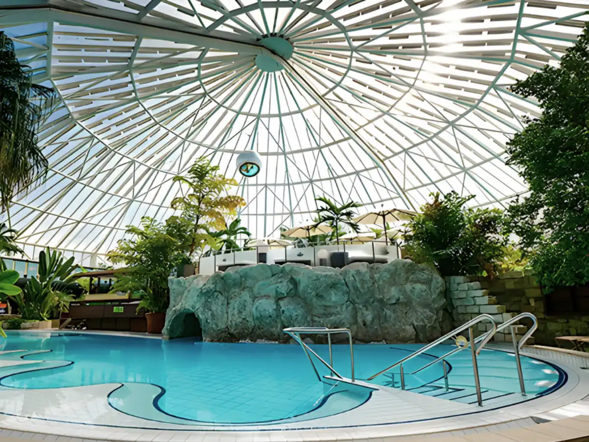 Instalace výměníků tepla Therme Erding Německo ohřev bazénové vody a wellness