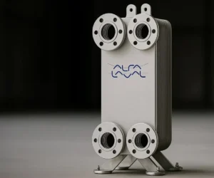 Celonerezový deskový výměník tepla Alfa Laval s přírubami