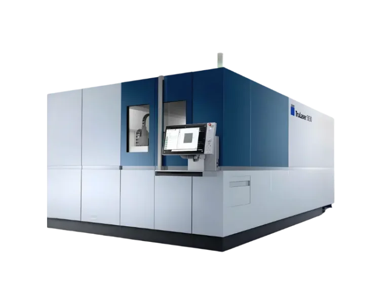 Laserové řezání plechů na stroji TRUMPF TruLaser 5030 ve výrobní hale Aptec production.